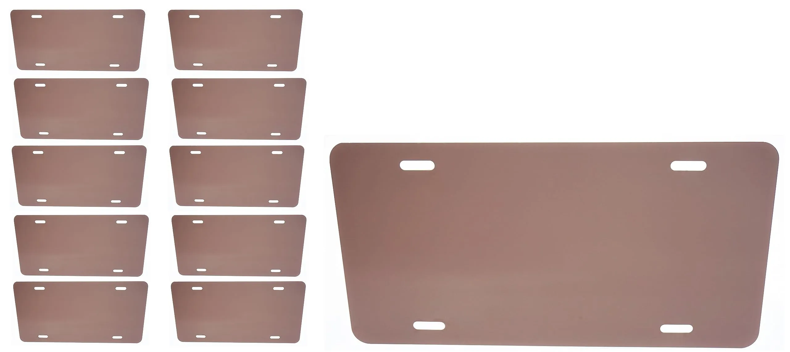 10-Pack Brown Heavy Gauge Anodized Aluminum License Plate Blanks 12x6 - Customizable Design