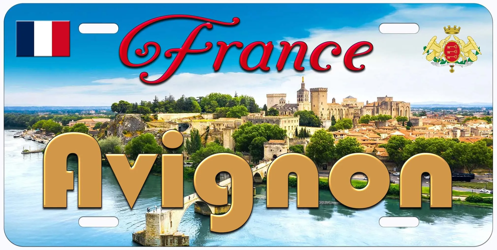 Avignon France Novelty Car License Plate 6x12 Inches - Durable, Rust-Free, UV Protected