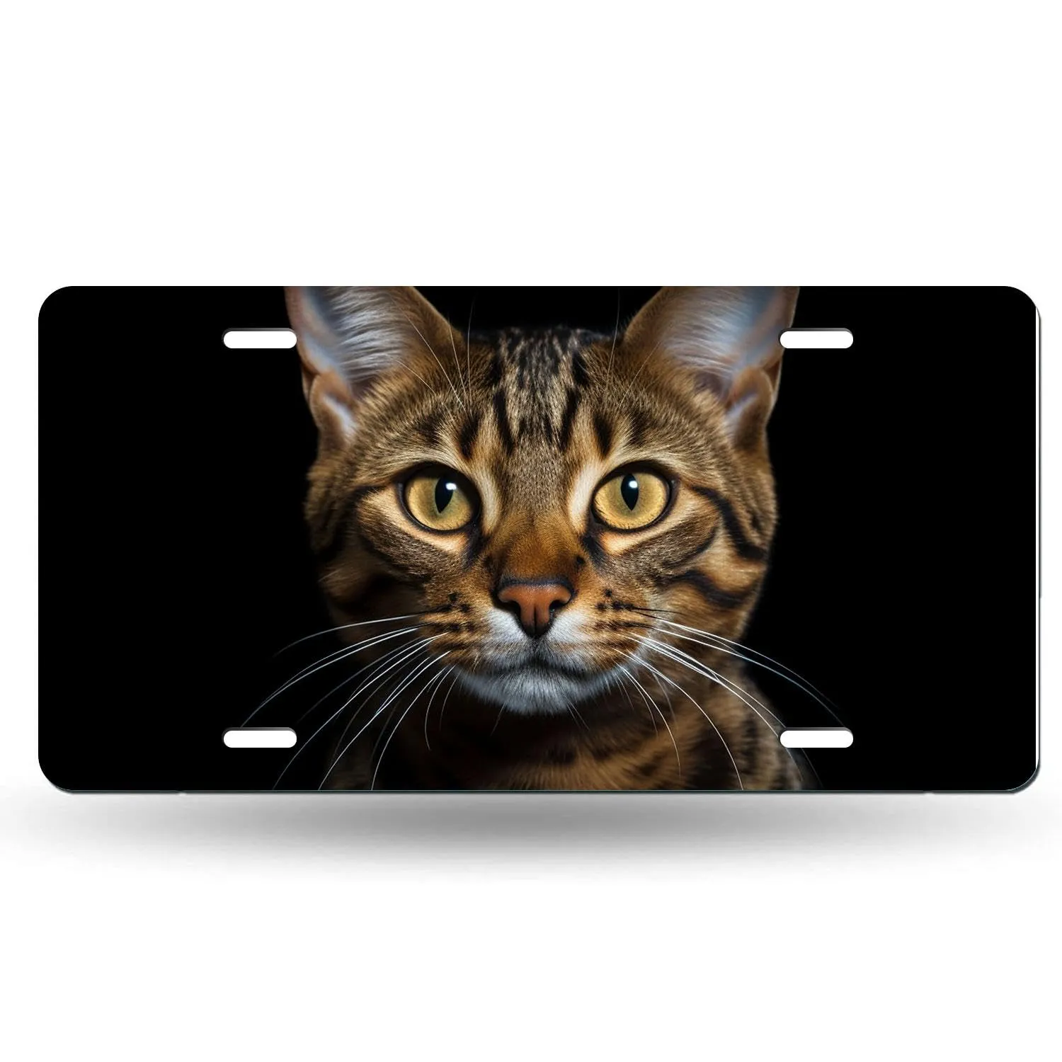 Bengal Cats License Plate Cover - Rust-Proof Aluminum, 6x12 Inch, Durable & Fade-Resistant