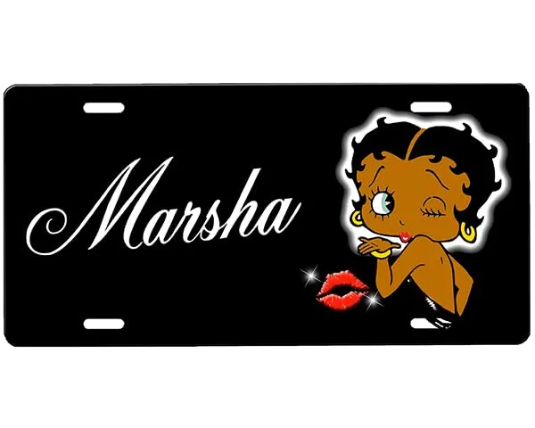 Betty Boop License Plate 12'x6' High Gloss Aluminum Customizable Artwork