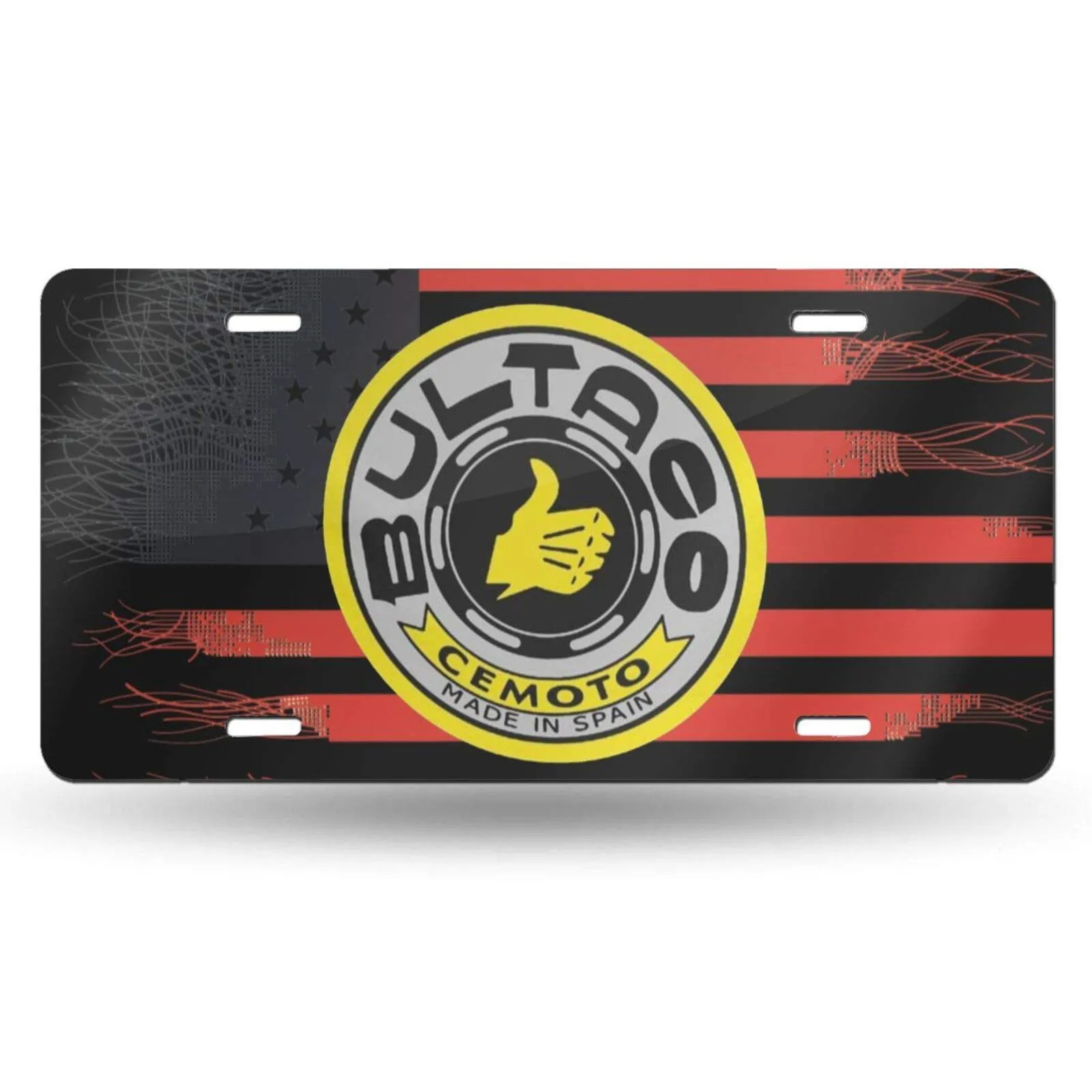 Bultaco Pursang Custom Aluminum License Plate Frame, 6'x12', Durable, Waterproof, UV Resistant