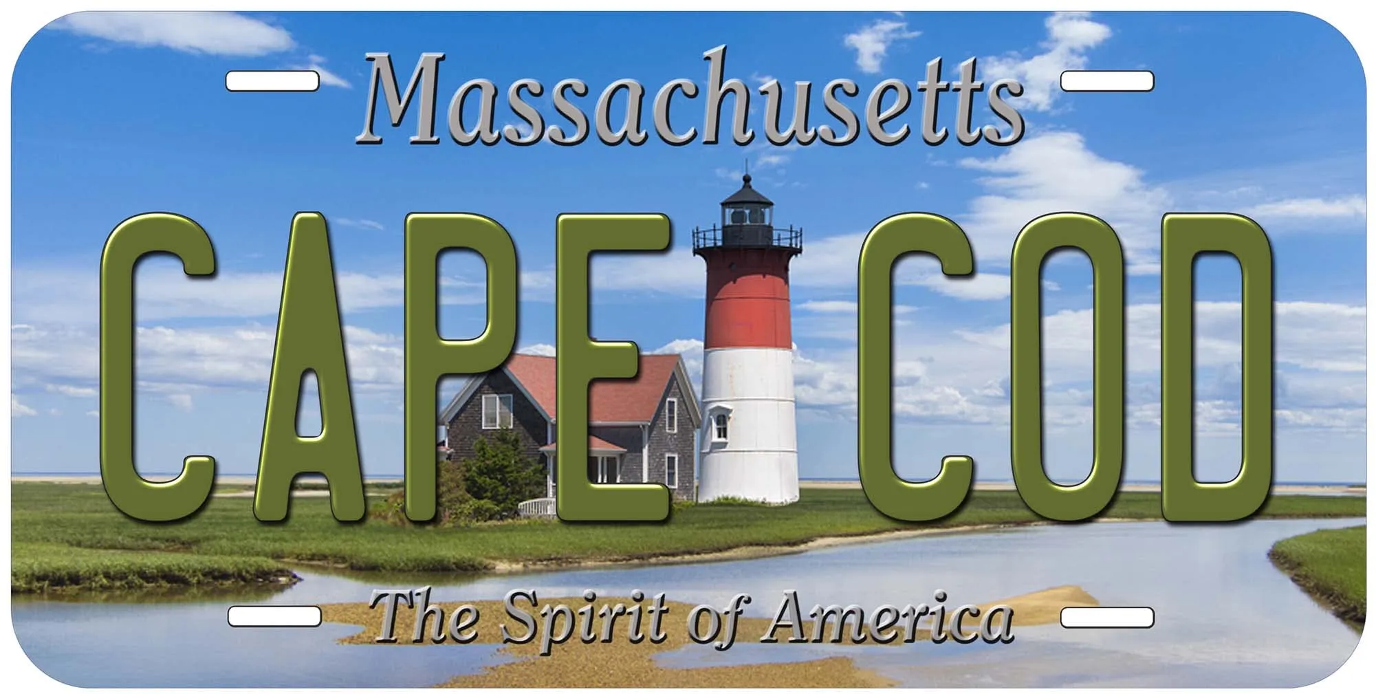 Cape Cod Massachusetts Novelty License Plate, 6x12 Inches, Durable Aluminum, UV Protected