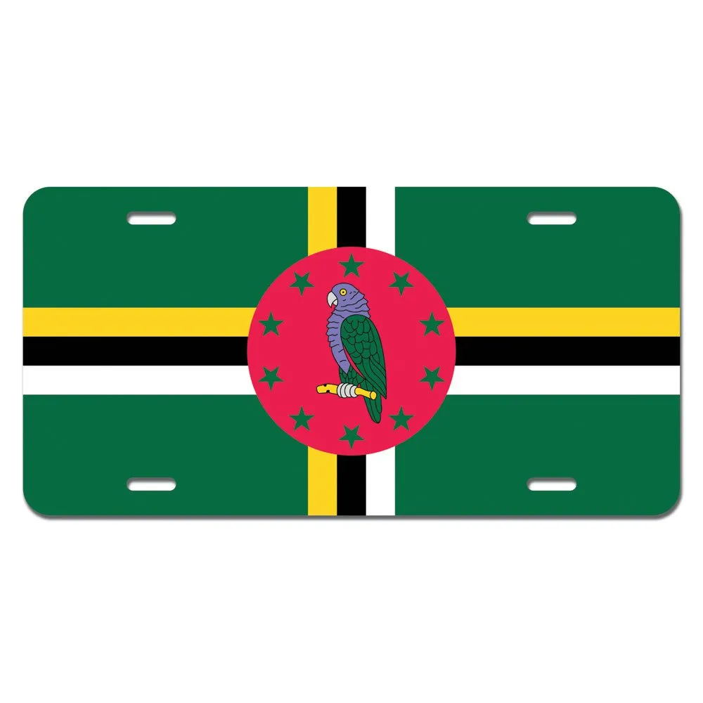 Dominica Flag Novelty Metal Vanity License Plate - High-Quality 12' x 6' Design