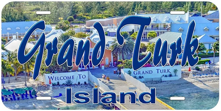 Grand Turk Island Novelty Car License Plate, 6x12 Inches, Baked Aluminum, Non-Fading, Collectible