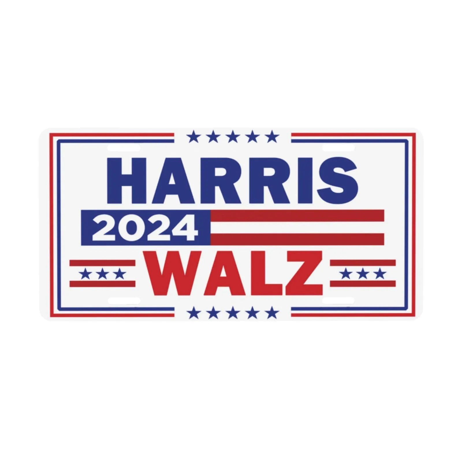 Harris Walz 2024 License Plate 6x12 Inch Aluminum, Lightweight & Stylish Car Accessory