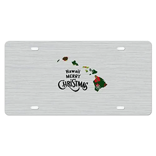 Hawaii Aluminum License Plate Cover 6'x12' - Christmas Snowman Design, Perfect Holiday Gift