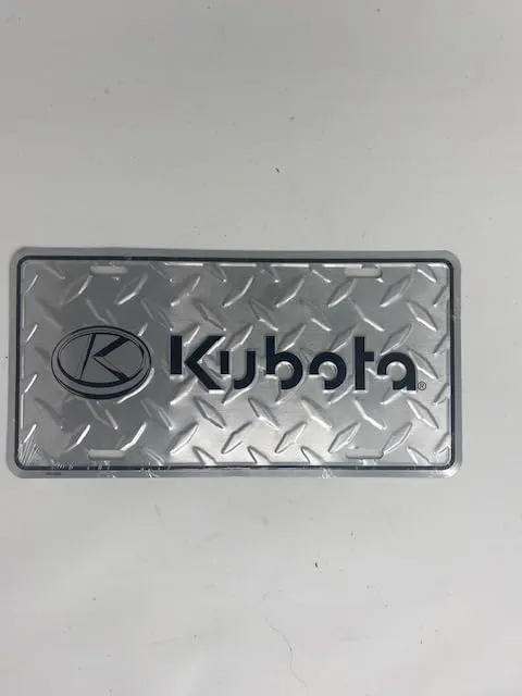 Kubota Silver License Plate 12'L x 6'W - Durable Embossed Diamond Plate Aluminum