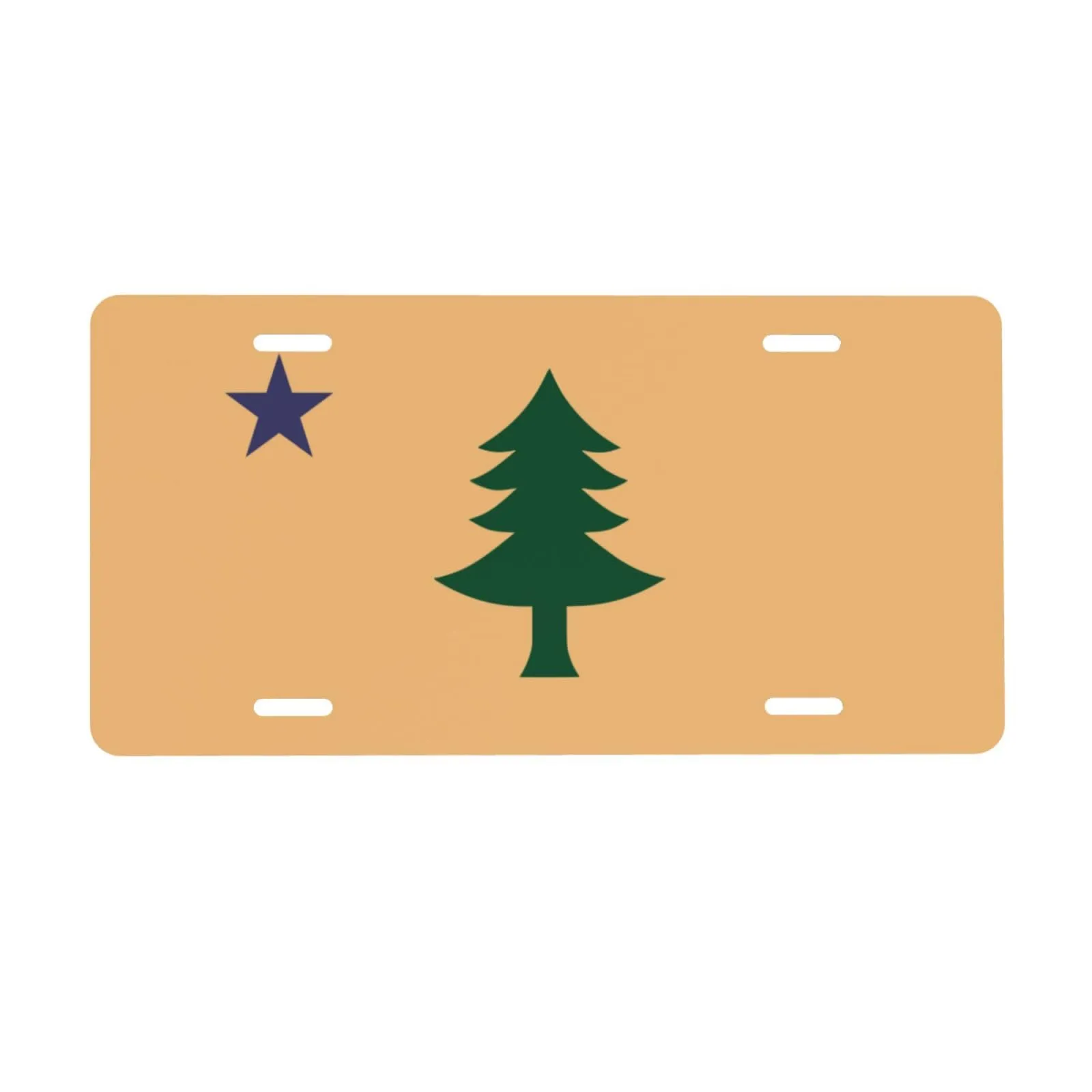 Maine Flag (1901–1909) License Plate Cover, Rust-Proof Aluminum, 6x12 Inch, Thickened Design