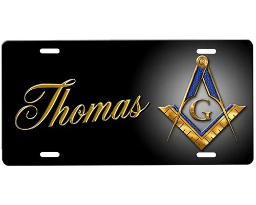 Masonic License Plate 12'x6' - High Gloss Durable Aluminum with Customizable Artwork