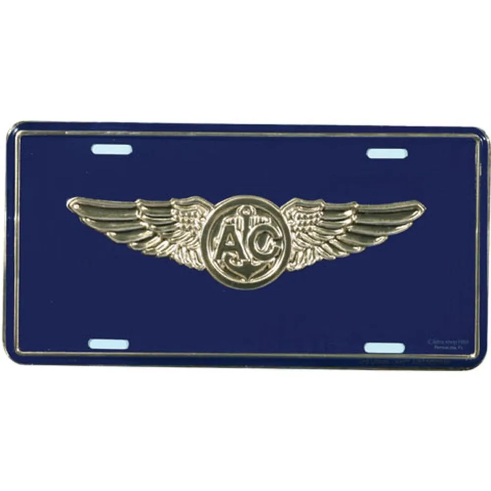 Navy Aircrew License Plate - Heavy Gauge Aluminum with Embossed Design