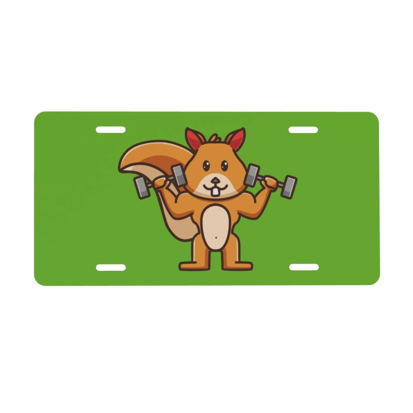 Strong Squirrel License Plate Cover, 6x12 Inch, Rust-Proof Aluminum, Durable Car Accessory