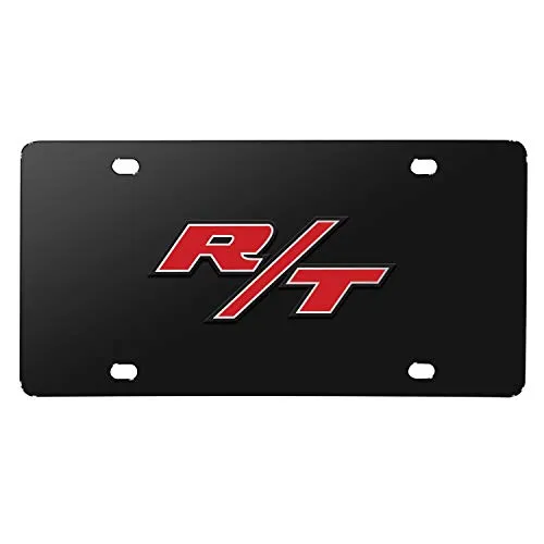 Stylish Dodge R/T 3D Logo Chrome Stainless Steel License Plate, 12'x6', USA Made