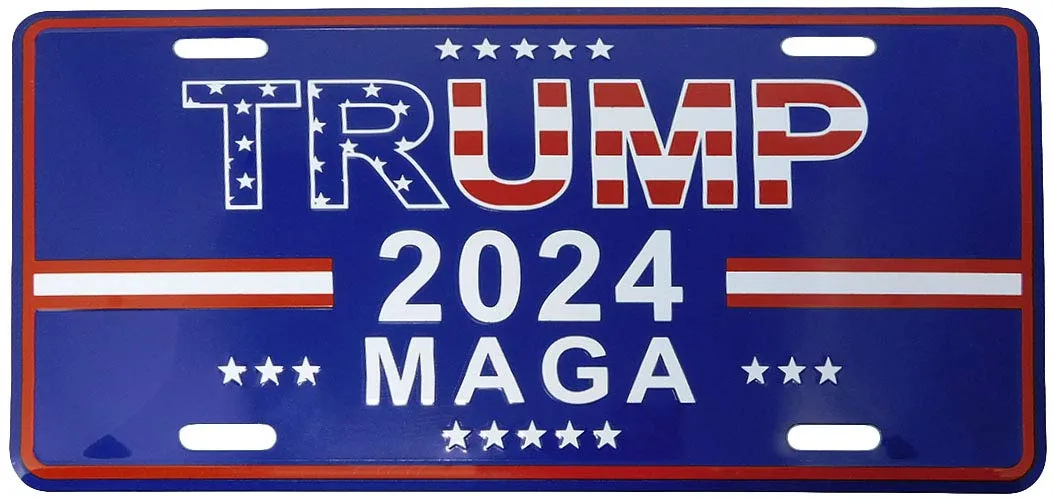 Trade Winds Trump 2024 MAGA Blue 6'x12' Aluminum License Plate - Durable, Weatherproof