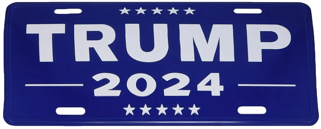 Trump 2024 Blue 6'x12' Aluminum License Plate - Durable, Weatherproof, USA Made