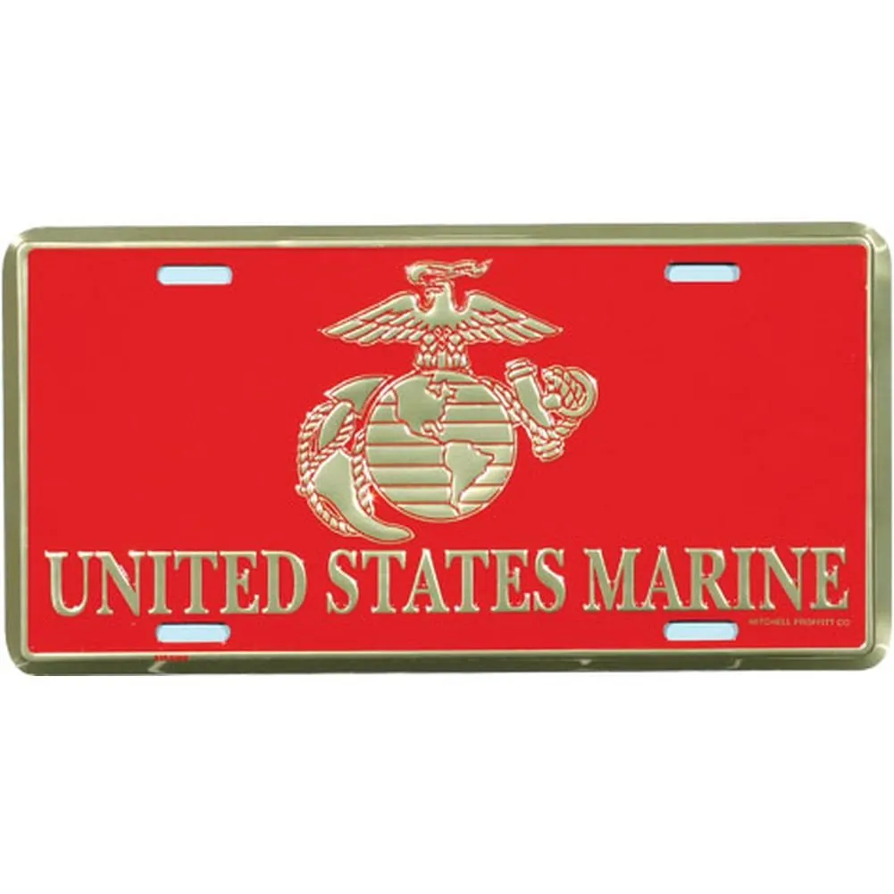 US Marine EGA License Plate - Heavy Gauge Aluminum, Embossed Design