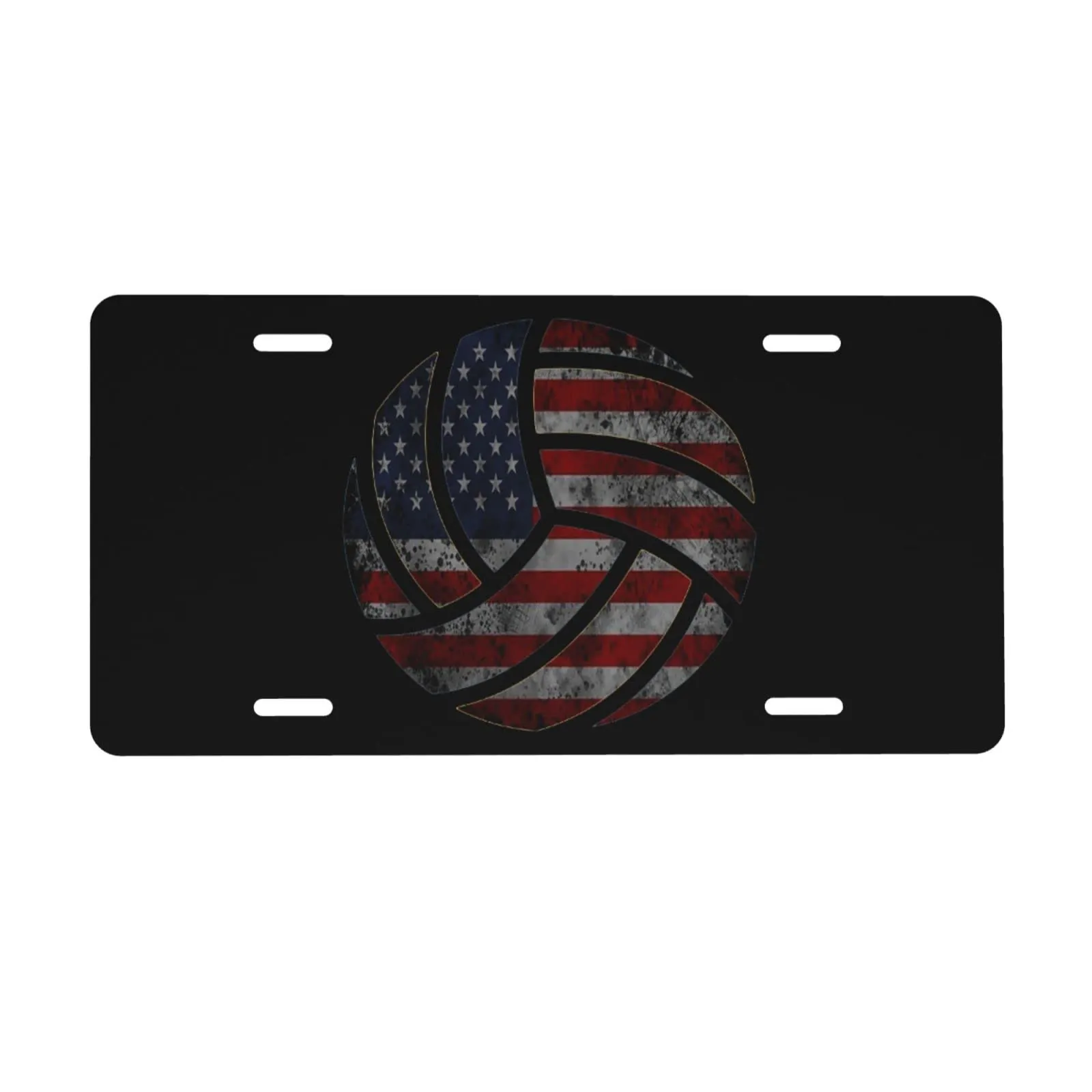 USA Flag Volleyball Aluminum Stainless Personalized License Plate - 6x12 Inch, Lightweight & Waterproof