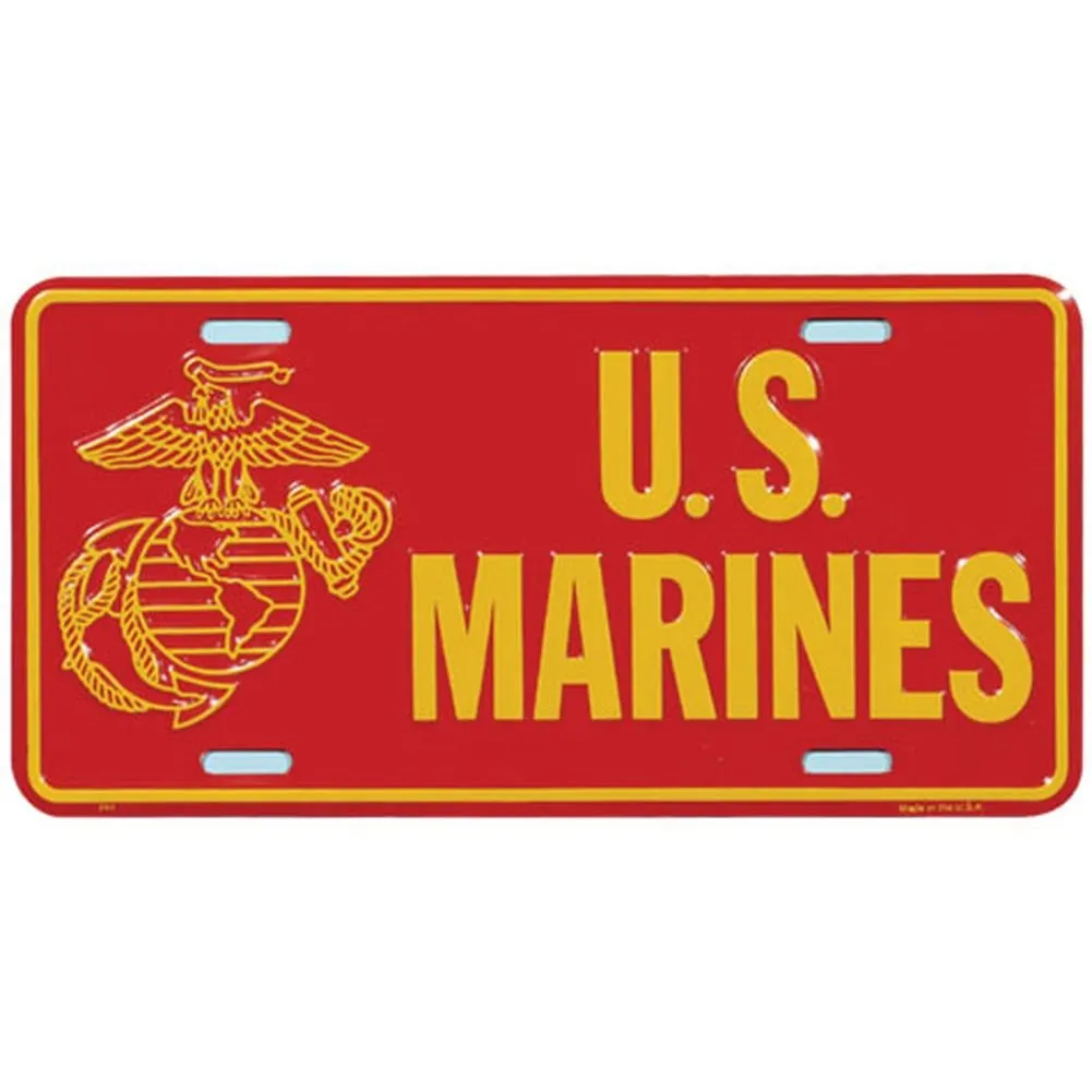 USMC Marines Globe and Anchor License Plate - Made in USA